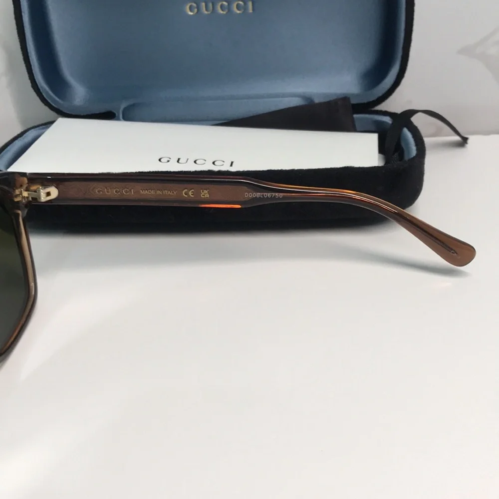 ✨ Brand New Gucci GG0911S 003 Sunglasses – Brown Frame with Green Lenses ✨